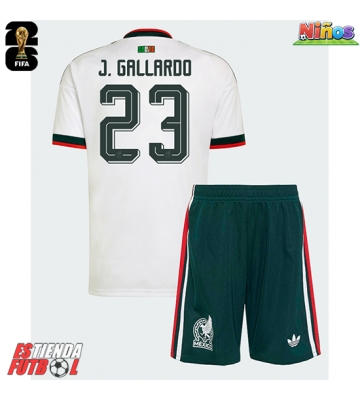 México Jesus Gallardo #23 Segunda Equipación Niños Mundial 2026 Manga Corta (+ Pantalones cortos)
